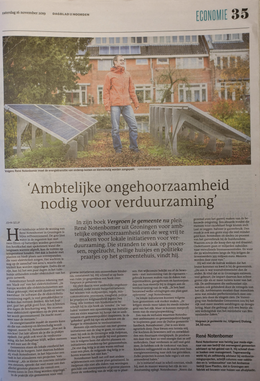 Dagblad van het Noorden - interview met René Notenbomer over duurzaamheid voor gemeenten